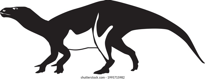 Extinct dinosaur Iguanodon. Vector illustration.