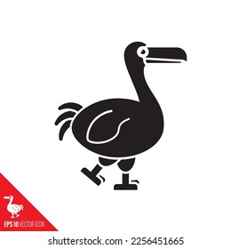 Extinct Dodo bird glyph icon vector.