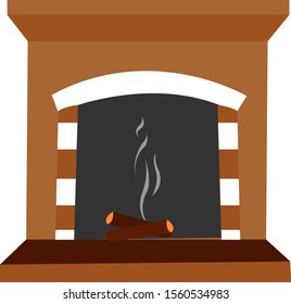 Extinct fire, illustration, vector on white background.