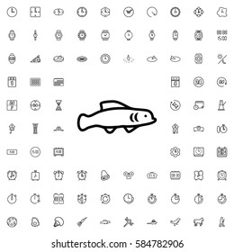 extinct fish icon illustration isolated vector sign symbol. Time icons set.