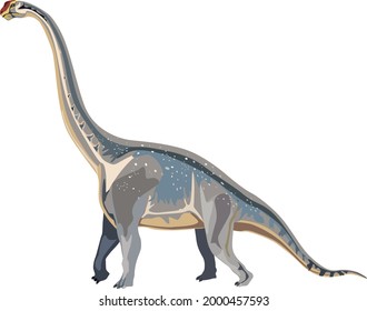 Extinta el herbivoroso dinosaurio Brachiosaurus. Ilustración de vales de color