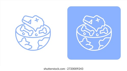 Extinction LineZweifarbige Farbe und kontrastierende Hintergrund-Symbol-Illustration