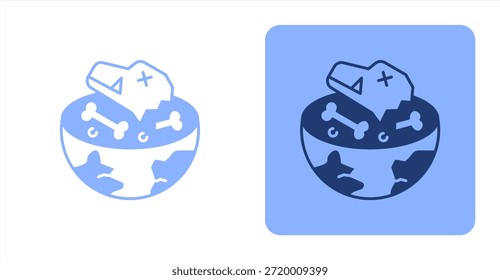 Extinction MixedZweifarbige Farbe und kontrastierende Hintergrund-Symbol-Illustration