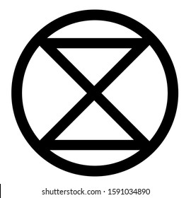 Extinction Rebellion logo on white background. Vector. Extinction symbol. 