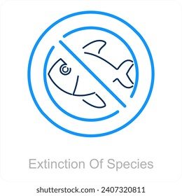 Concepto de icono Extinción de especies