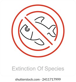 Concepto de icono Extinción de especies