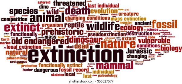 Extinction word cloud concept. Vector illustration