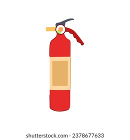 caricatura del extinguidor de incendios extinguido. rojo seguro, equipo de extinción, aviso de extinción de incendios con cautela. ilustración vectorial de símbolo aislado