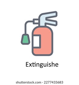 extinguishe Vector    Fill Outline Icons. Simple stock illustration stock