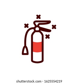 Extinguisher design, Emergency rescue save department 911 danger help safety and aid theme Vector illustration