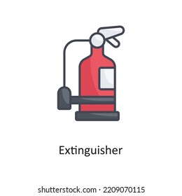 Extinguisher Filled OutlineVector Icon Design illustration on White background. EPS 10 File