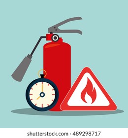 extinguisher and flame signal