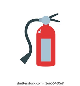 diseño de icono de estilo plano extintor, Departamento de salvamento de emergencia 911 ayuda a la seguridad y tema de ayuda. Ilustración vectorial