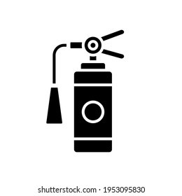 Extinguisher  glyph icon. Firefighters. Rescue service. Thin line customizable illustration. Contour symbol. Vector isolated outline drawing.