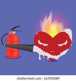 extinguisher and heart