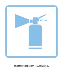 Extinguisher icon. Blue frame design. Vector illustration.