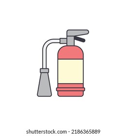 extinguisher icon in color, isolated on white background 