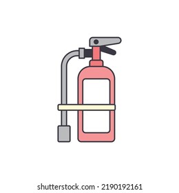 extinguisher icon in color, isolated on white background 