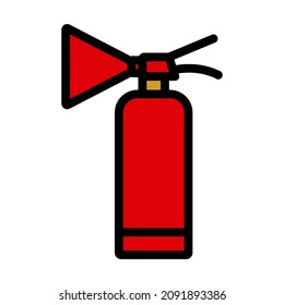 Extinguisher Icon. Editable Bold Outline With Color Fill Design. Vector Illustration.
