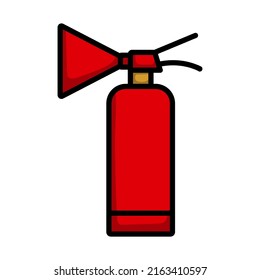 Extinguisher Icon. Editable Bold Outline With Color Fill Design. Vector Illustration.