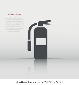 Extinguisher icon in flat style. Fire protection vector illustration on white isolated background. Emergency business concept.