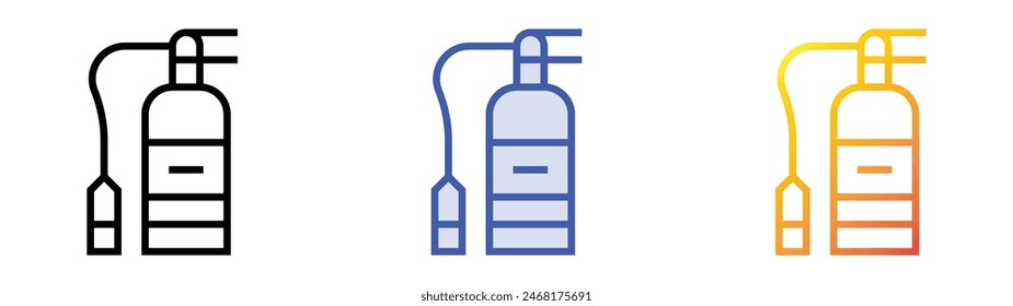 extinguisher icon. Linear, Blue Fill and Gradient Style Design Isolated On White Background