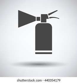 Extinguisher icon on gray background, round shadow. Vector illustration.