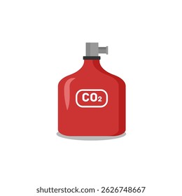Ícone do extintor com contêiner vermelho e pictograma plano para equipamento de segurança contra incêndio usado em emergência para suprimir chamas e proteger de queimaduras com a ajuda de mangueira de água de bombeiro e etiqueta de alarme

