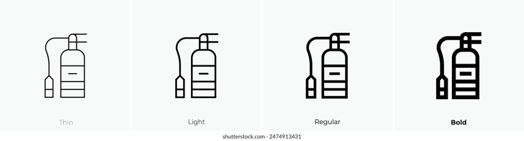 extinguisher icon. Thin, Light Regular And Bold style design isolated on white background