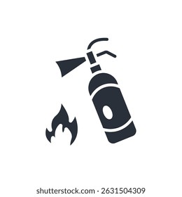 ícones de extintor isolados no fundo branco. Design de estilo plano