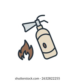 extinguisher icons isolated on White Background. Flat style design