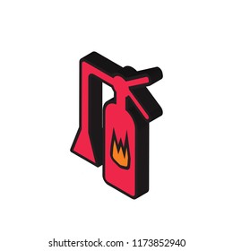 Extinguisher isometric left top view 3D icon