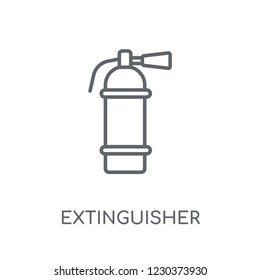 Extinguisher linear icon. Modern outline Extinguisher logo concept on white background from Hotel and Restaurant collection. Suitable for use on web apps, mobile apps and print media.