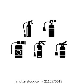Extinguisher set icon isolated on white background