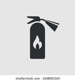 Extinguisher. Simple black and white vector icon
