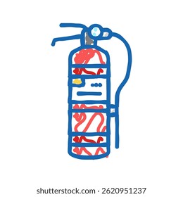 ferramenta de extintor ícone de doodle esboço vetor. símbolo de extintor. ilustração de símbolo isolado