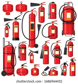 Extinguisher vector cartoon set icon. Equipment for extinguish isolated cartoon set icon. Vector illustration extinguisher on white background.