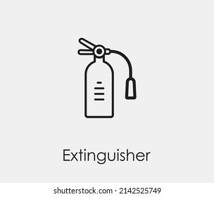 Icono de vector extinguisher. Trazo editable. Símbolo en estilo de arte de línea para diseño, presentación, sitio web o elementos de aplicaciones, logotipo. Gráficos vectoriales de píxeles - Vector