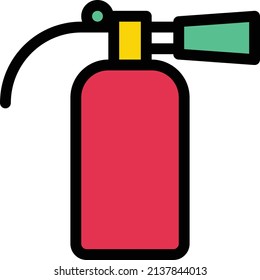 ilustración vectorial extintora aislada en un fondo transparente. iconos vectoriales de glifo para el concepto o gráficos web.