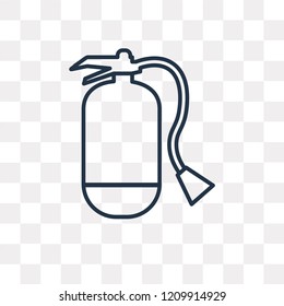 Extinguisher vector outline icon isolated on transparent background, high quality linear Extinguisher transparency concept can be used web and mobile
