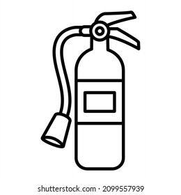 Extinguisher Vector Outline Icon Isolated On White Background
