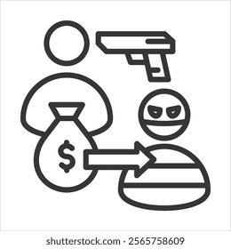 Extortion Icon Vector Illustration Outline Style