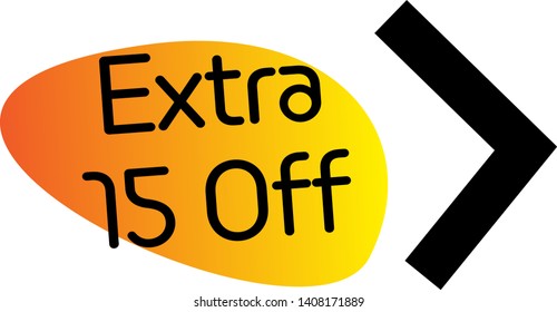 EXTRA 15 OFF stamp on white