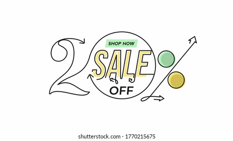 Extra 20% OFF Flash Sale Discount Banner Template Promotion Big sale special offer. end of season special offer banner. vector illustration.