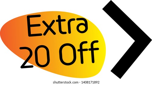 EXTRA 20 OFF stamp on white