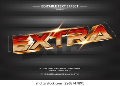 Extra 3D editable text effect template