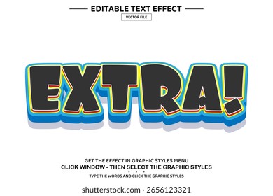 Extra 3D editable text effect template