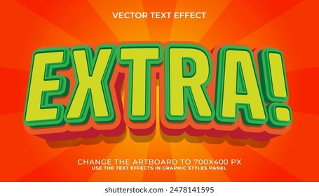 extra 3d text effect, editable font