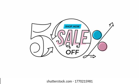 Extra 50% OFF Flash Sale Discount Banner Template Promotion Big sale special offer. end of season special offer banner. vector illustration.