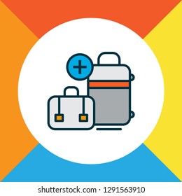 Extra baggage icon colored line symbol. Premium quality isolated luggage element in trendy style.